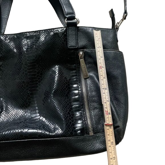 Michael Kors Women's Crossbody Shoulder Bag Pebbled Leather Python Snake Black - Picture 9 of 12